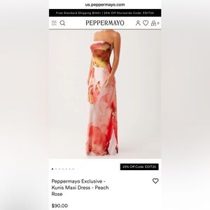 Peppermayo Peach Rose Maxi Skirt